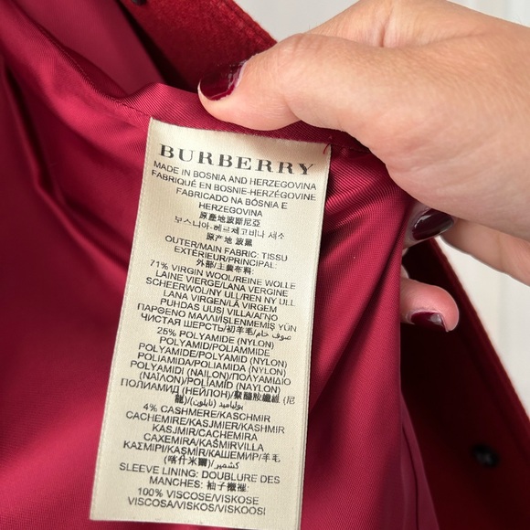 Women’s Burberry red wool coat - Picture 4 of 8